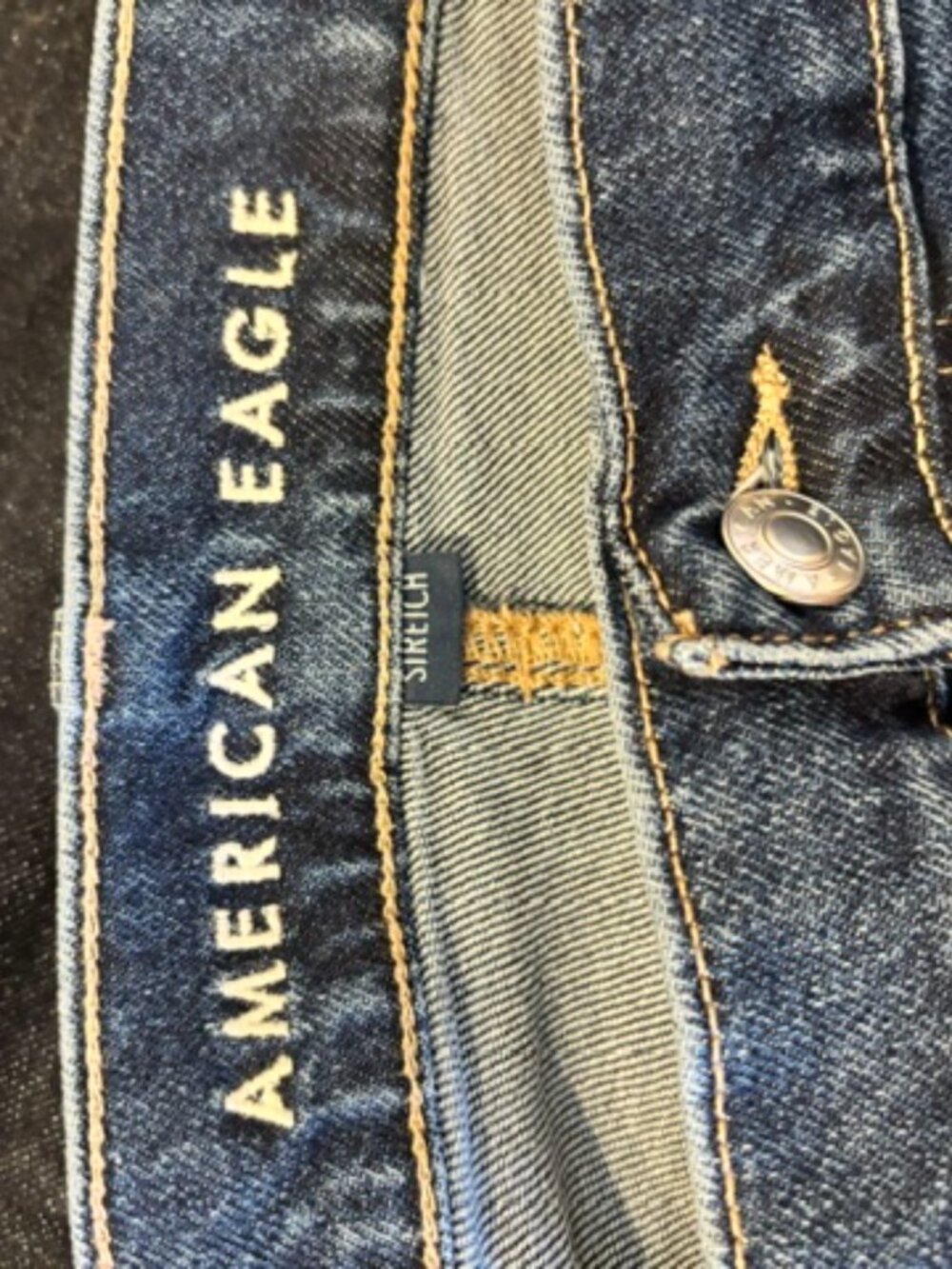 AE  High-Waisted Straight Jean Sz 14 - Picture 4 of 6